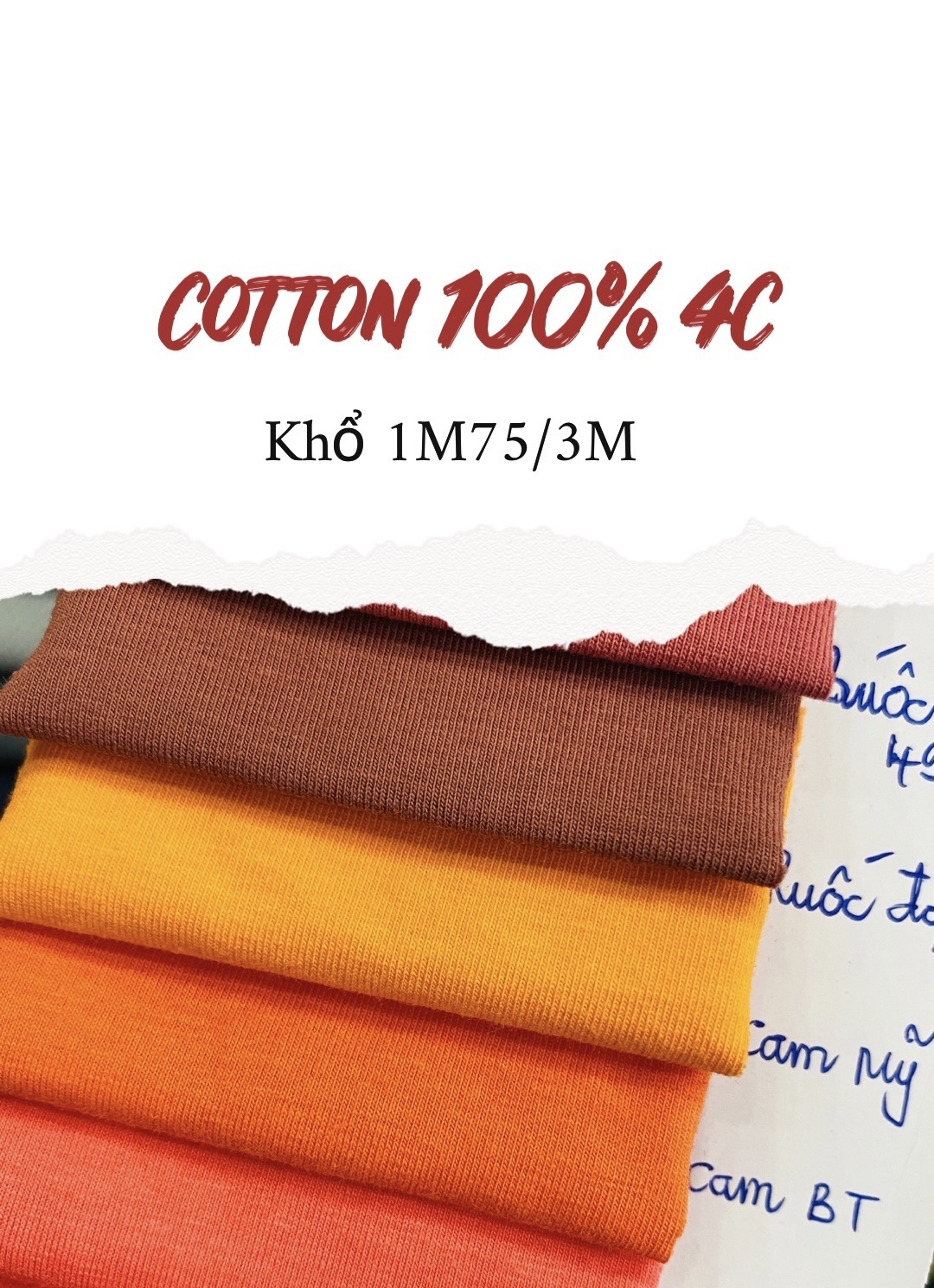 Vải thun cotton tici 65/35 4 chiều khổ 2m7